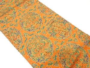 アンティーク　華紋に鳳凰・馬模様織り出し名古屋帯（着用可）